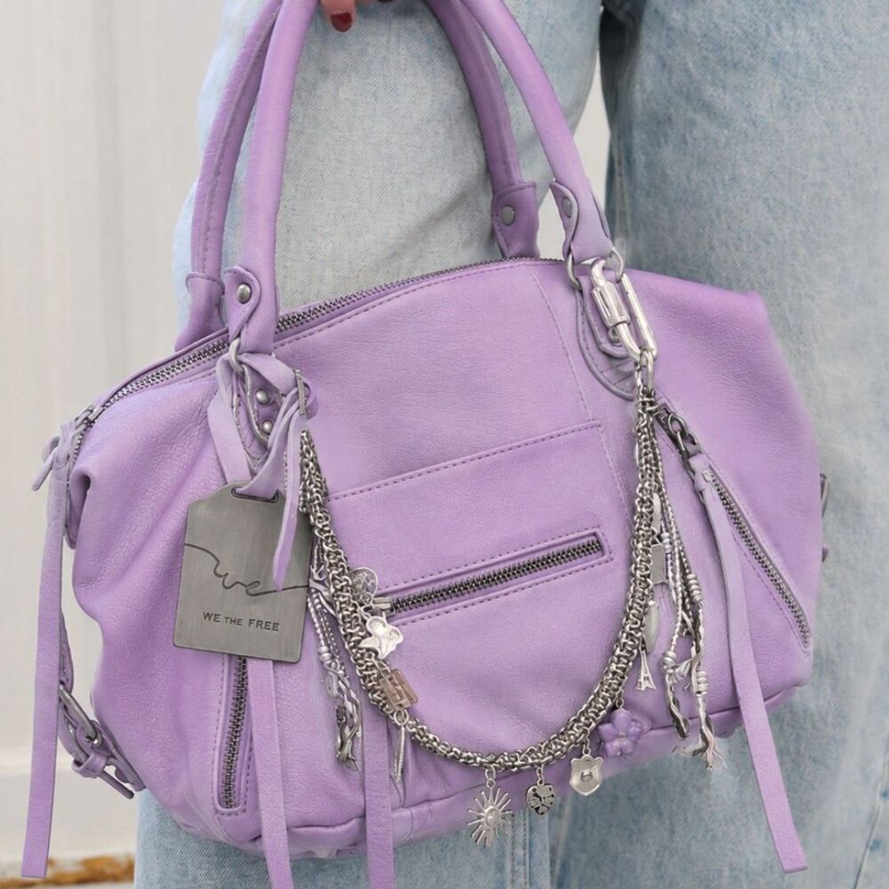 FREE PEOPLE We The Free Baby Emerson Tote Bag In Lilac / Purple NWT 🔥